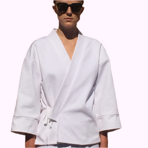 JUDO JACKET IN WHITE COTTON DENIM