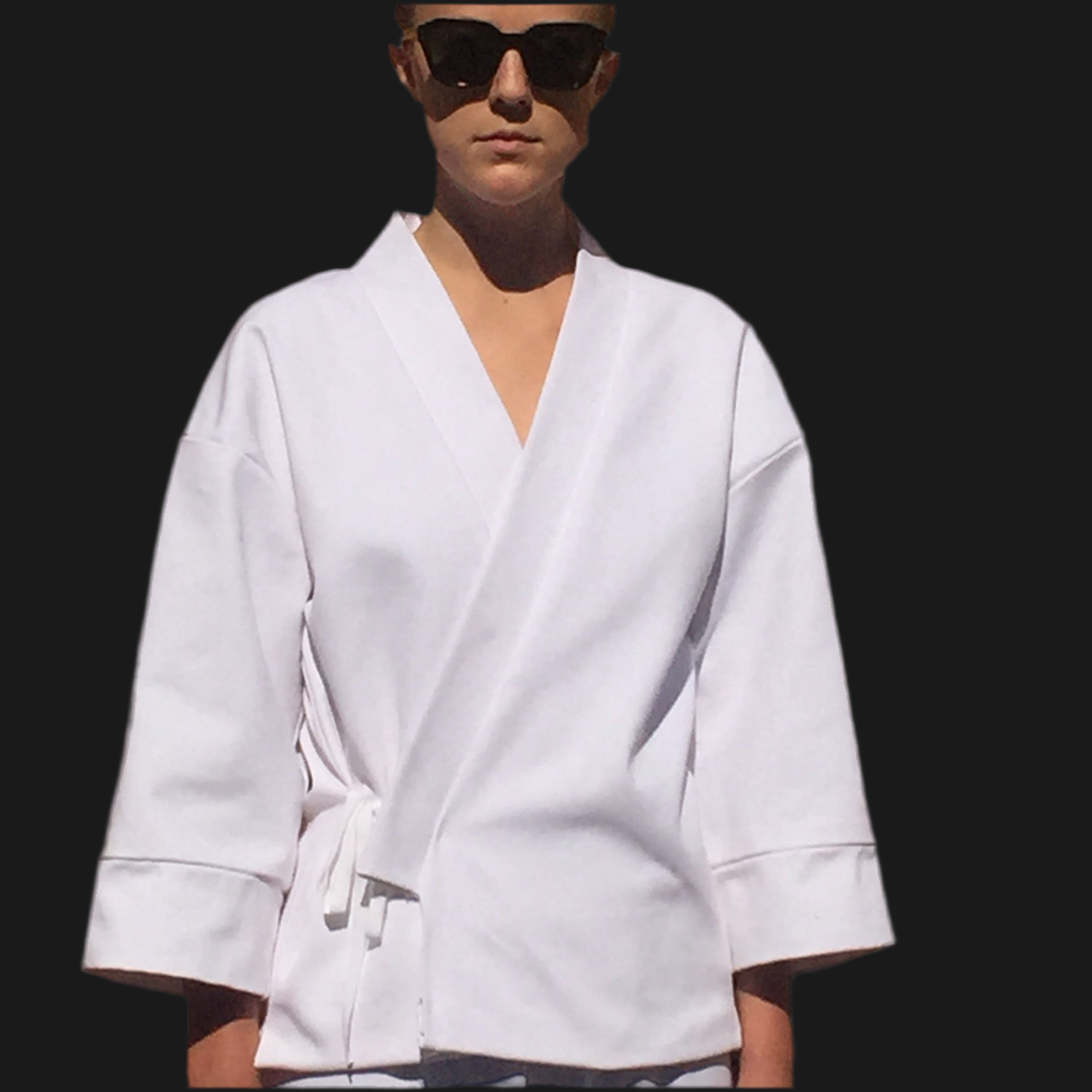 JUDO JACKET IN WHITE COTTON DENIM