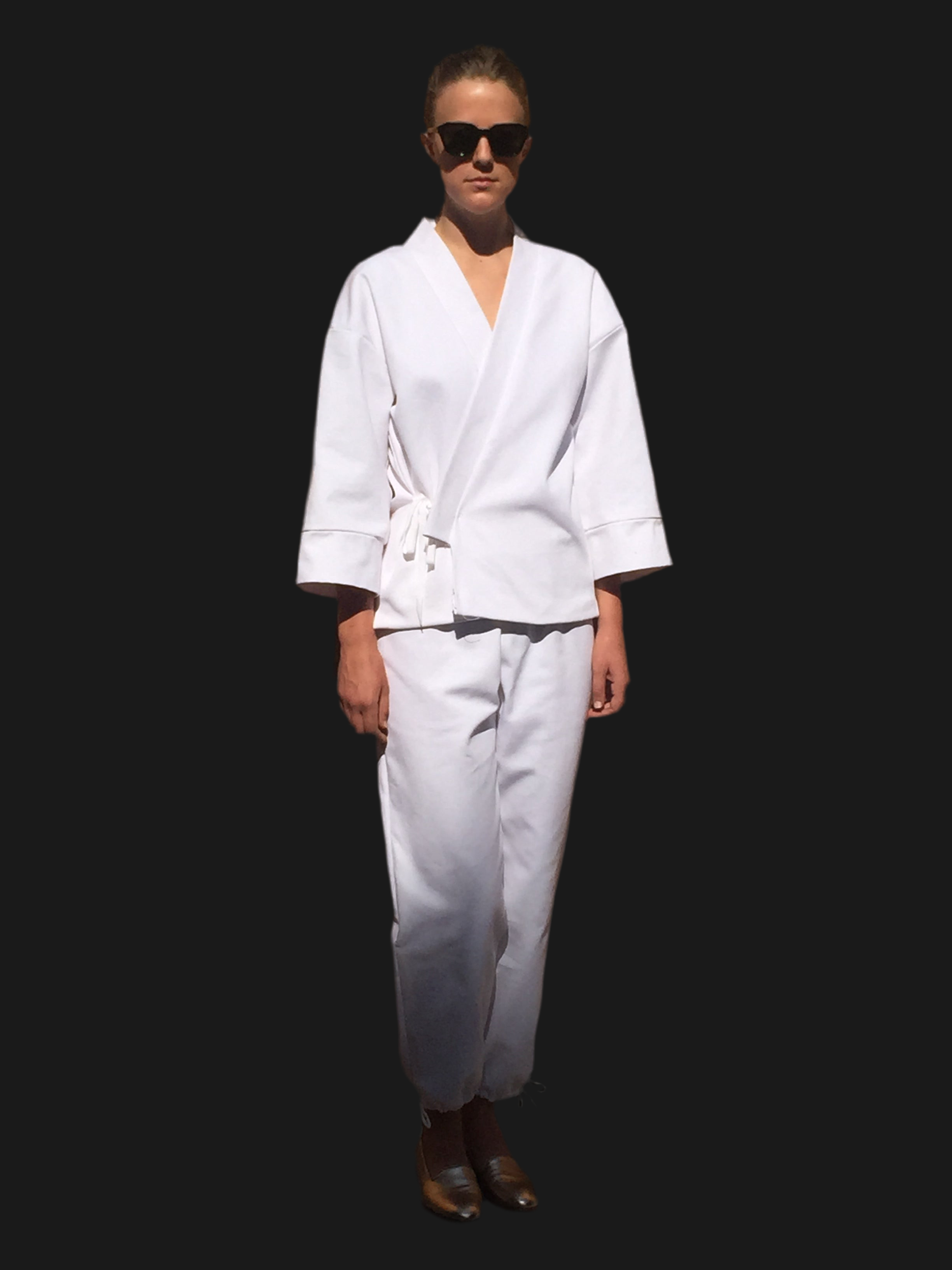 JUDO JACKET IN WHITE COTTON DENIM