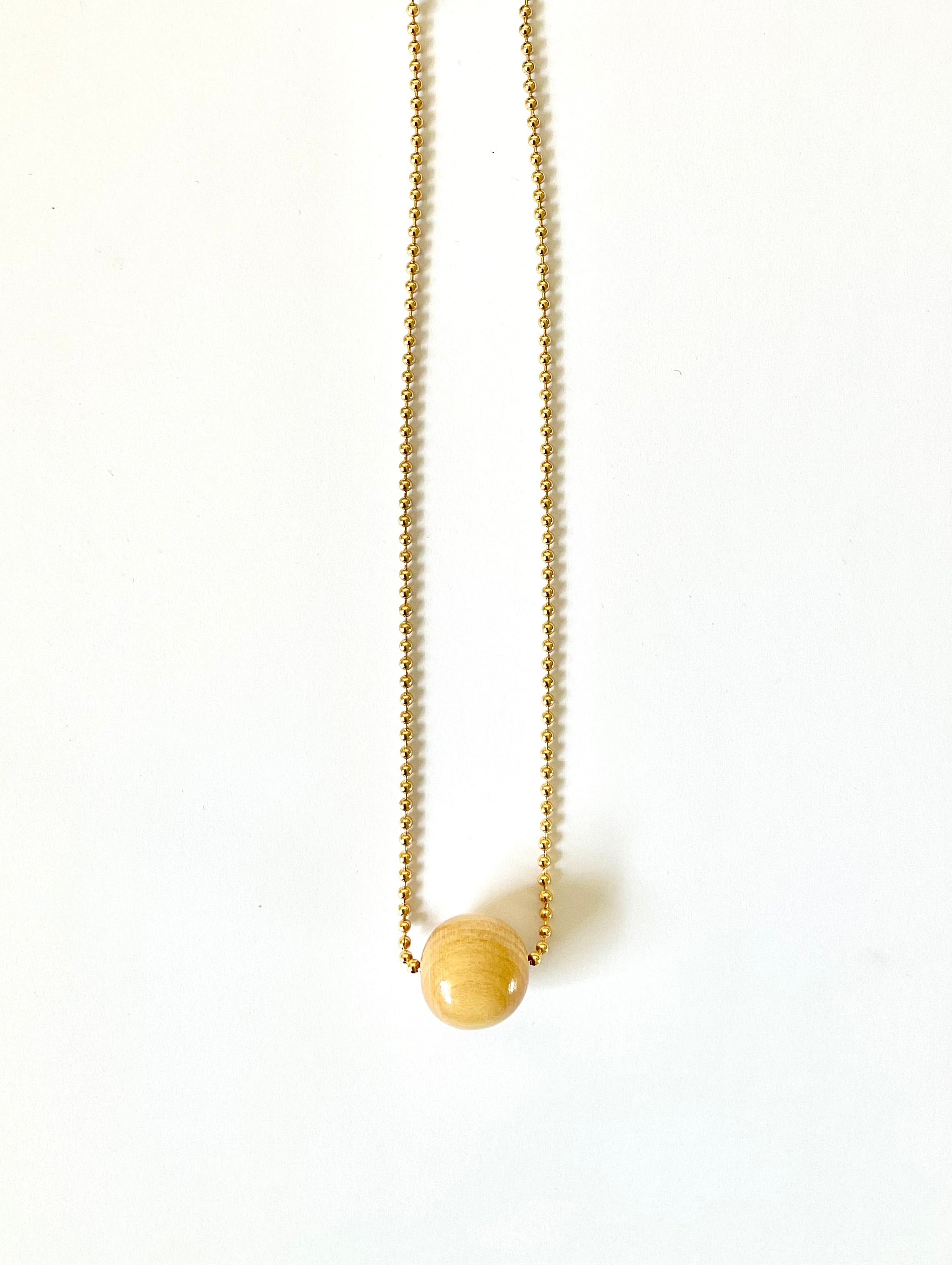 MINI BALLER CHAIN NECKLACE WITH WOOD ORB