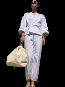 JUDO JACKET IN WHITE COTTON DENIM