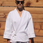 Load image into Gallery viewer, JUDO JACKET IN WHITE COTTON DENIM
