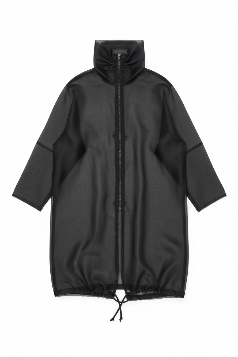 Black Long Navigation Jacket Flat