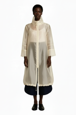 Load image into Gallery viewer, Ecru Organza Navigation Jacket - Black Model, Ankle Length
