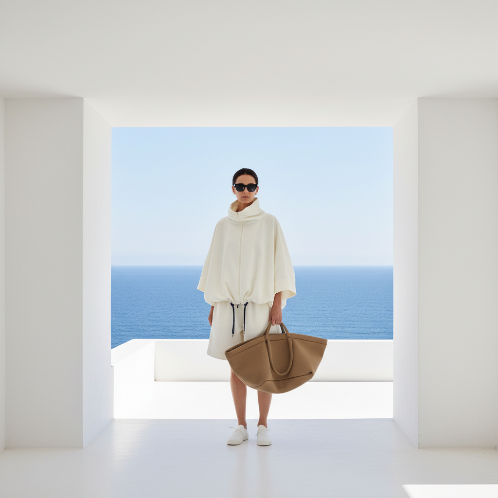 Editorial - Coyote Bag, Ivory Jacket, Karate Shorts