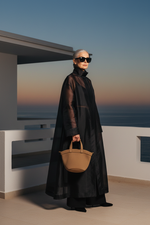 Load image into Gallery viewer, Evening Editorial - Black Organza with Mini Coyote AEKI Bag
