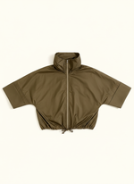 Load image into Gallery viewer, Olive green jacket flat lay - full length
