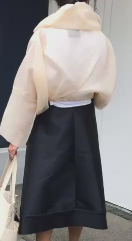 CROPPED NAVIGATION JACKET IN SILK ORGANZA