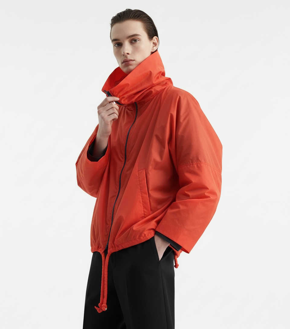 Red-orange jacket - artistic editorial
